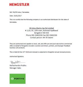 Ratings and Authorisation certificate from hengstler 2018